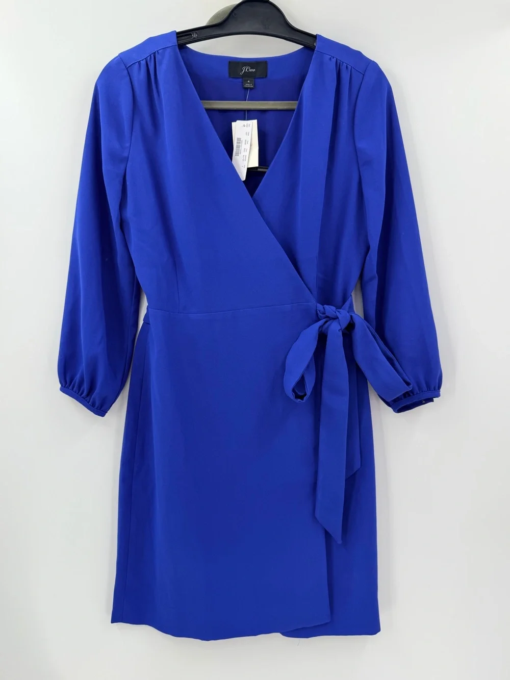 J. Crew Blue Wrap Dress Size 4 NEW